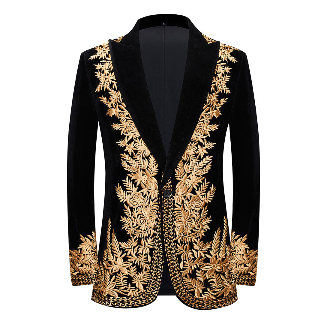 Lagoeo Golden Embroidery Peak Lapel Blazer S8348 – LaGoeo®