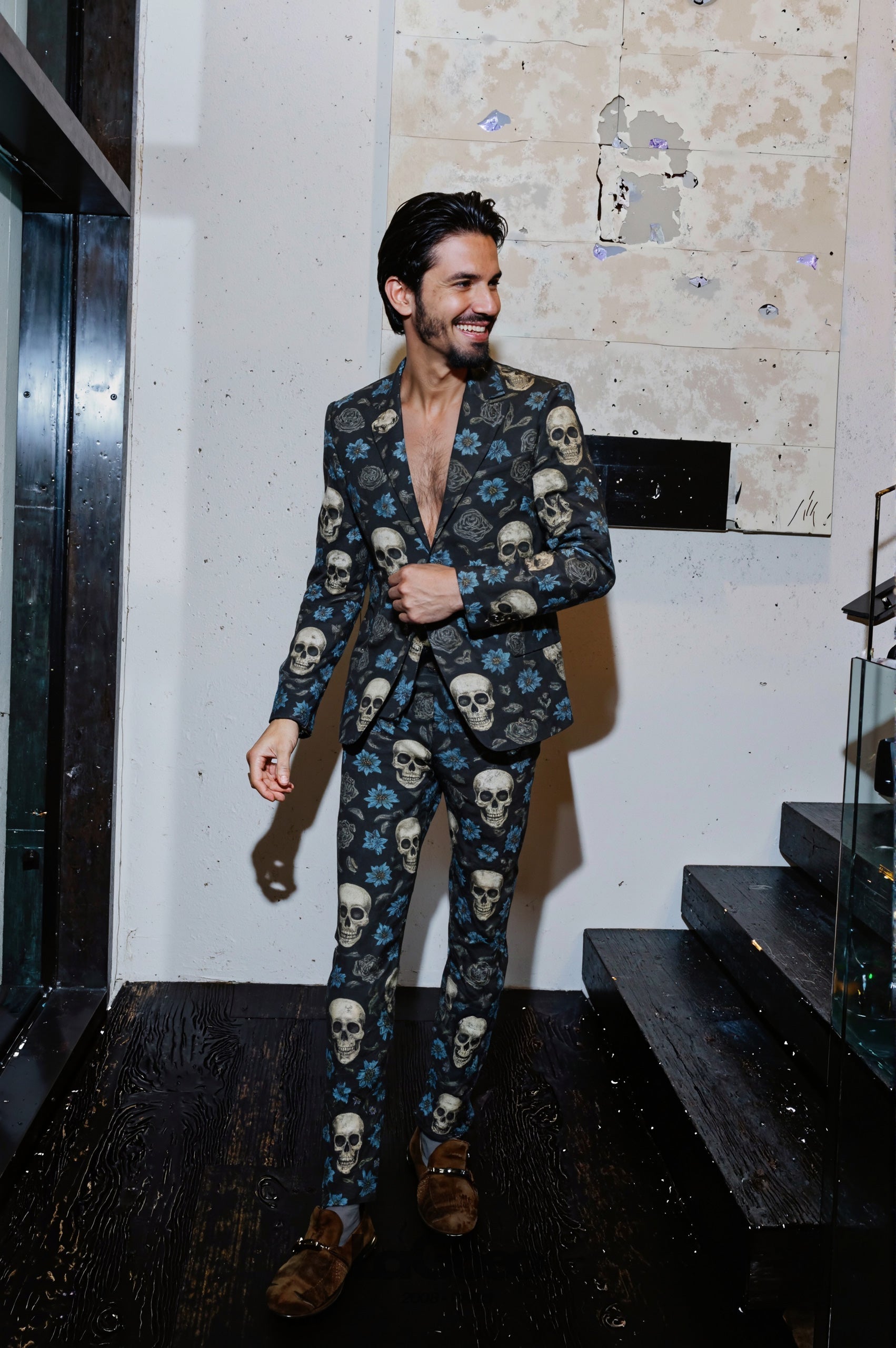 Skull_Floral_Men's_Suit_Party_Wear_LAGOEO