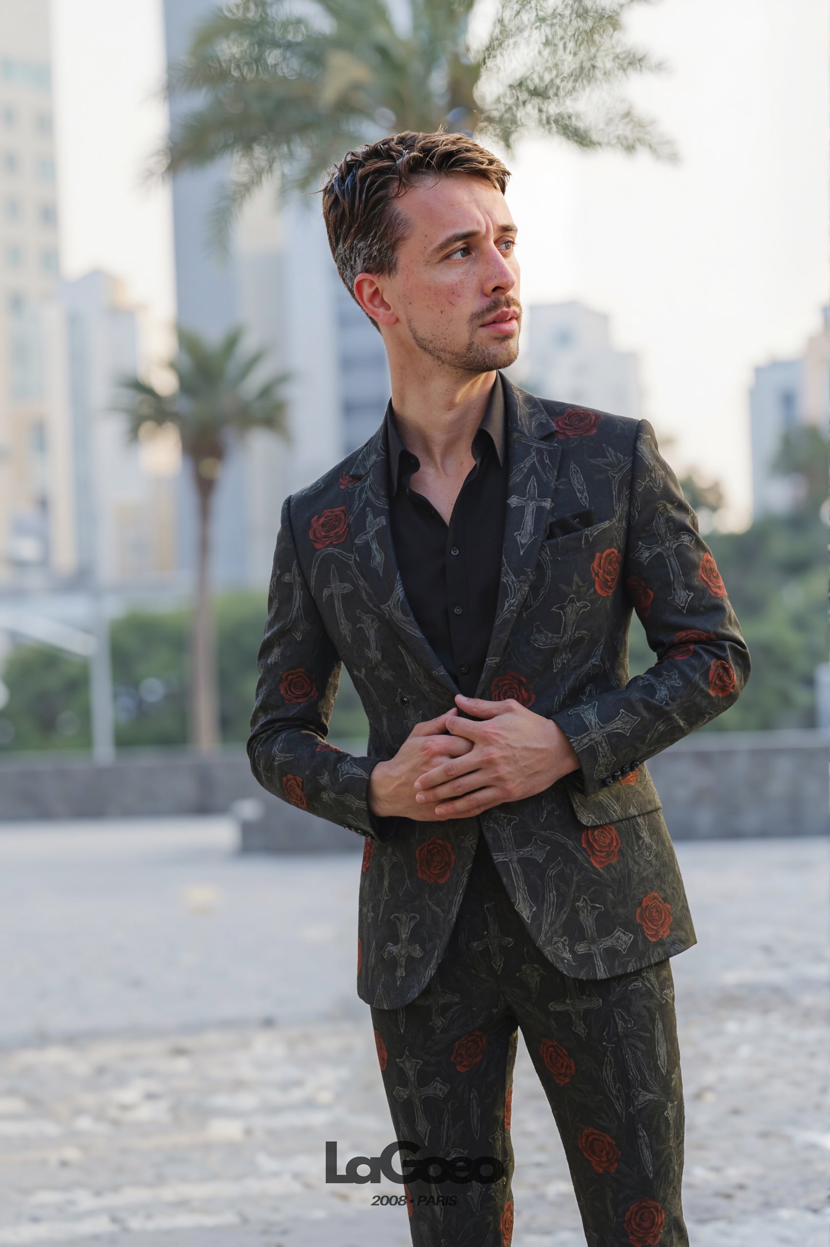 Dark_Green_Rose_Men's_Suit_Printed_Party_Occasion_LAGOEO