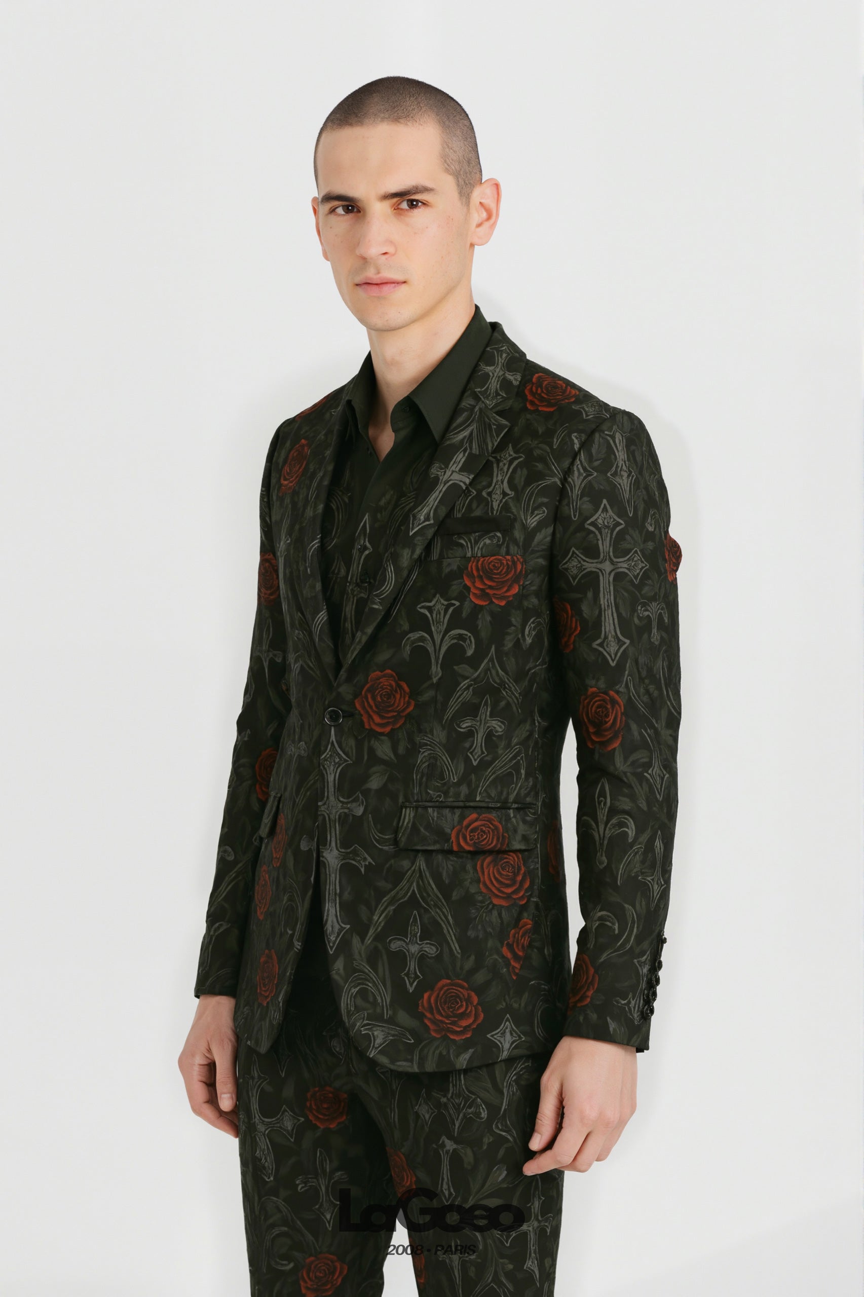 Dark_Green_Rose_Men's_Suit_Printed_Party_Occasion_LAGOEO