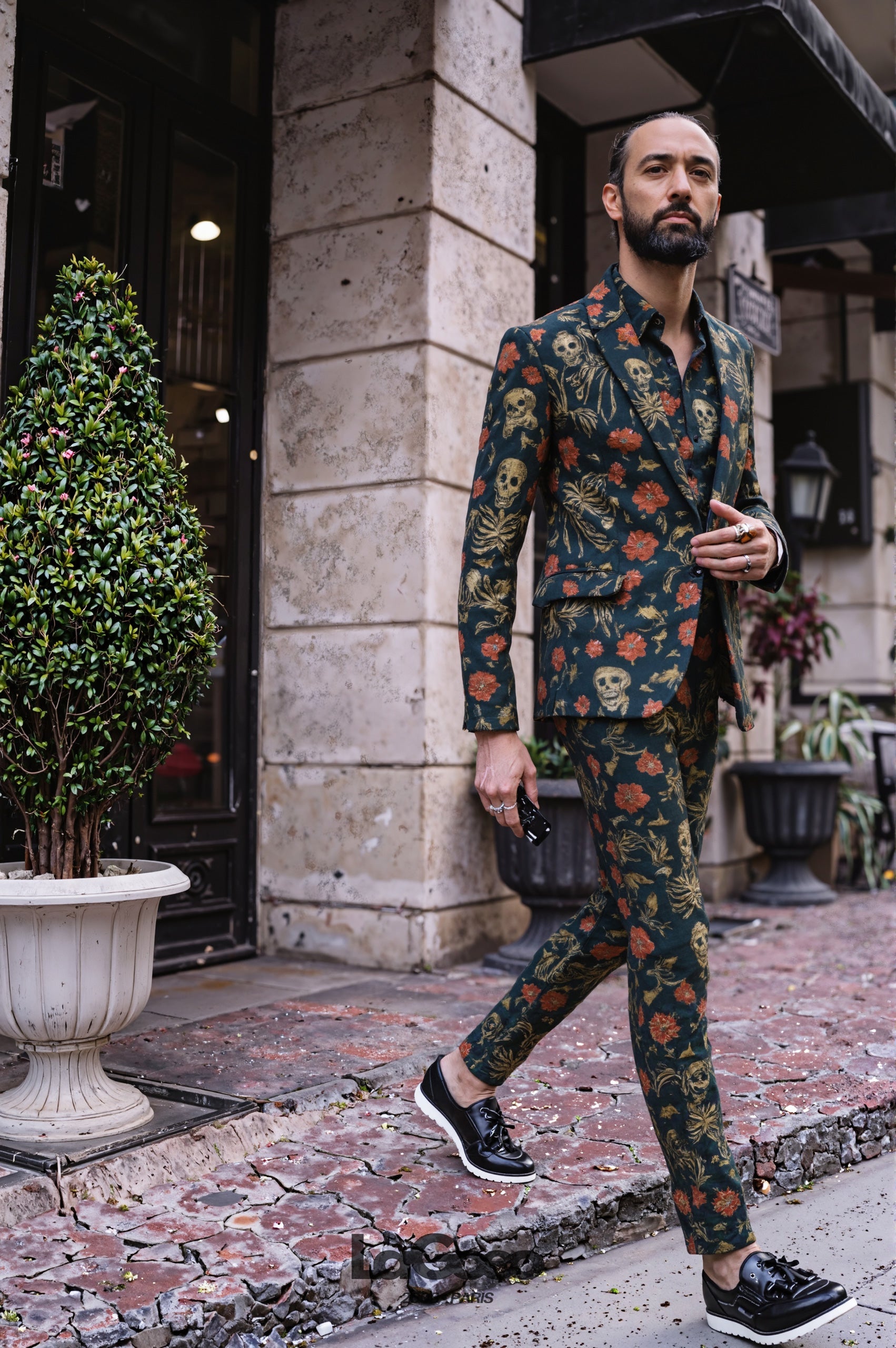 Green_Skull_Men's_Suit_Printed_Party_Occasion_LAGOEO